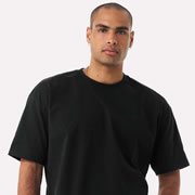 Model wearing Bella Canvas 4610 7.5 oz Heavyweight Tee