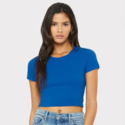 Model wearing Bella Canvas 6681 Ladies Crop Tee