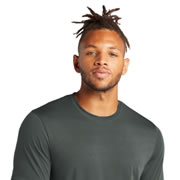 Model wearing Mercer Mettle 1016 Stretch Jersey Crew T-Shirt