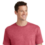 Model wearing Port & Company PC54T Tall Core Cotton Tee